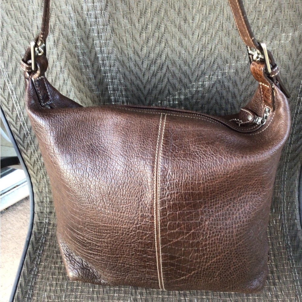 Dooney & Bourke Brown Leather Hobo Shoulder Bag